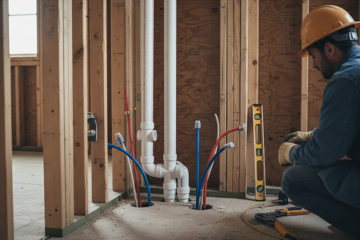 Drain and supply rough-in during Leak Detection in Wheaton